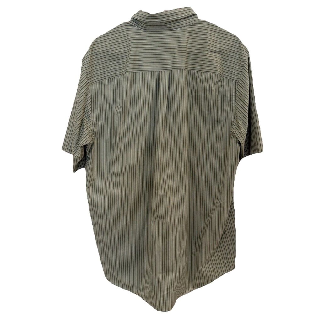 Eddie Bauer short Sleeve Shirt Mens L/Tall Relaxed Fit Green Wrinkle Resistant - Picture 3 of 8